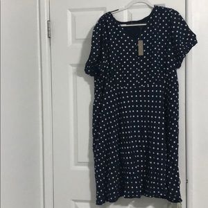 Navy and white polka dot dress!